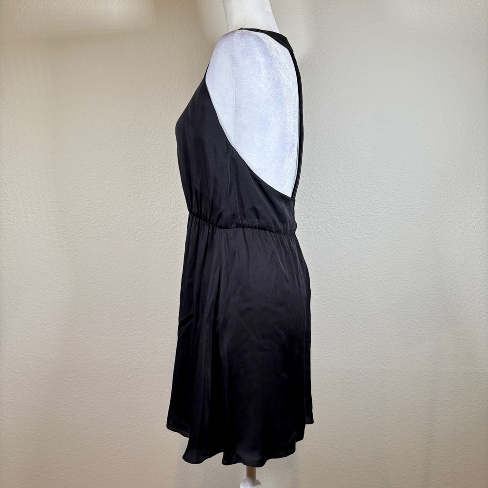 Alice + Olivia Black Silk Mini Dress Size Small - Picture 3 of 7